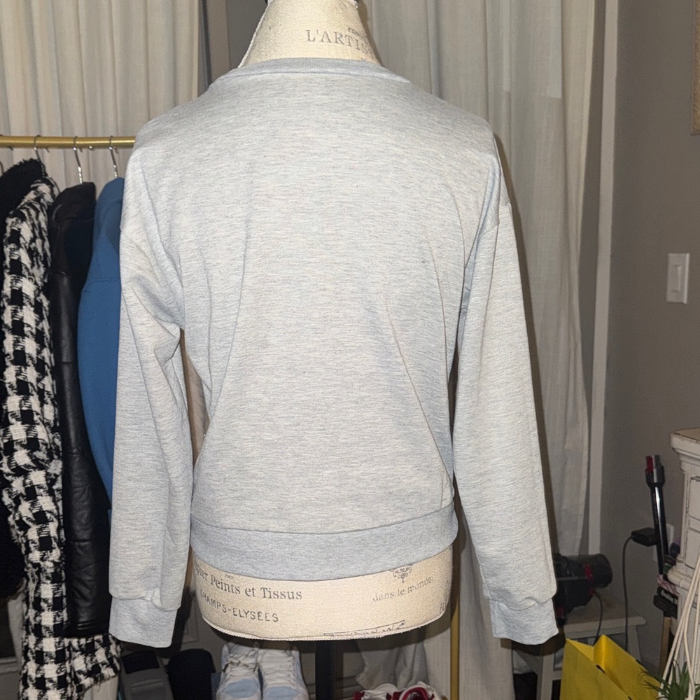 Women’s Small Gray & White New York 199X Longsleeve Top Casual Sweatshirt - Picture 3 of 7